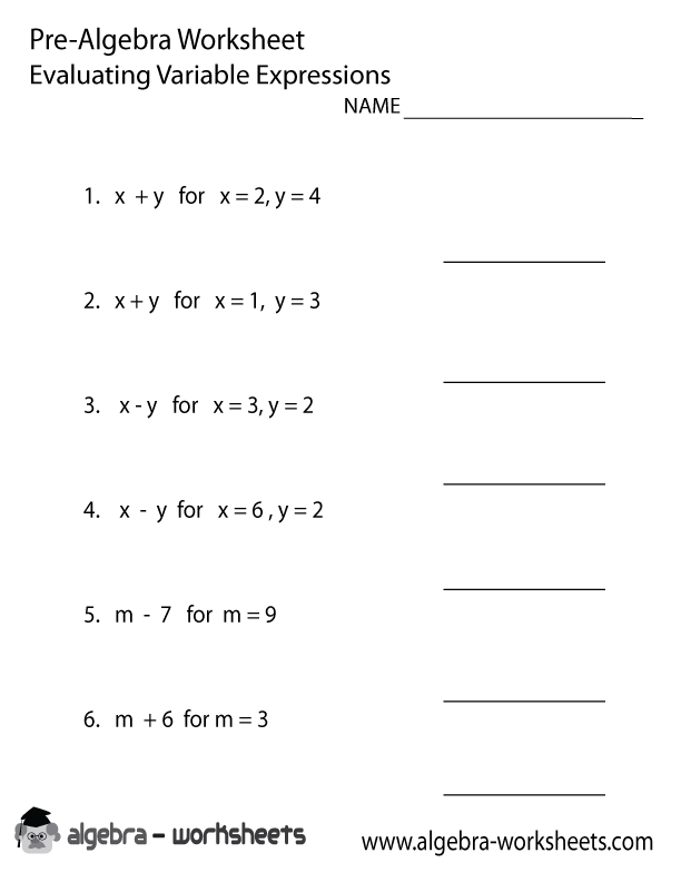 8th Grade Free Algebra Worksheets