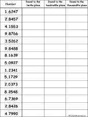 Rounding Decimals Worksheets Grade 5