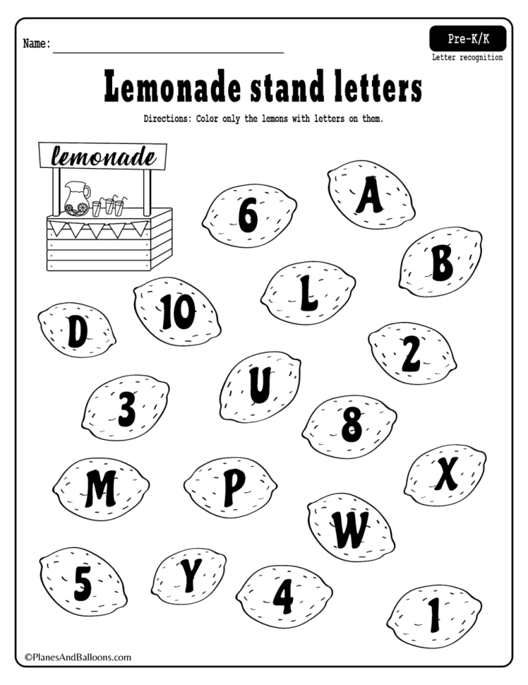 Kindergarten Alphabet Worksheets Pdf