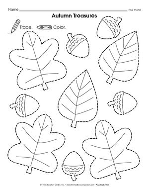 Preschool Tracing Worksheets Fall