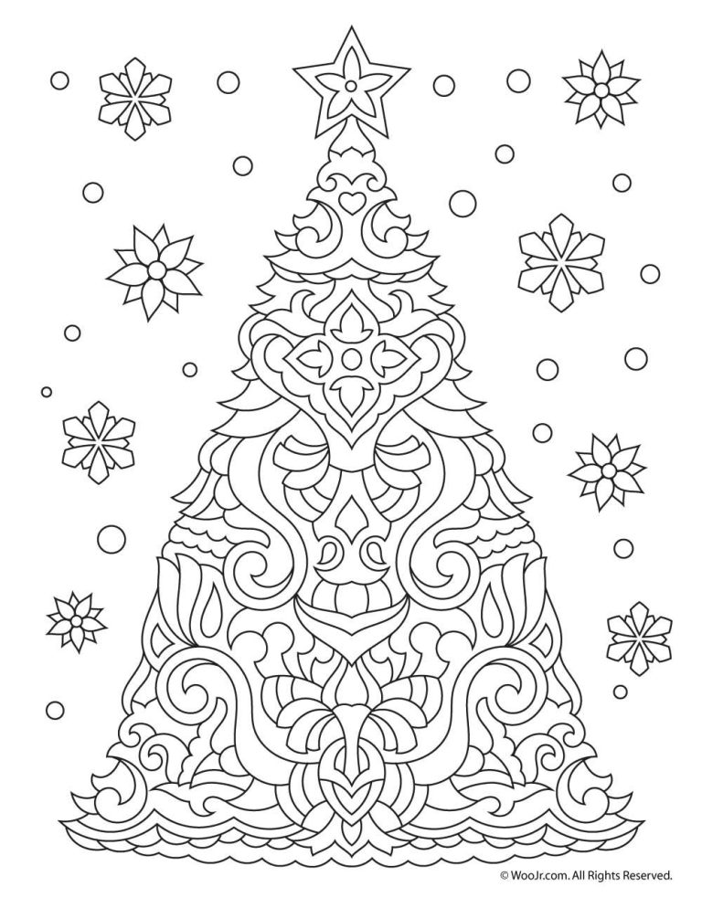 Christmas Tree Coloring Pages For Adults