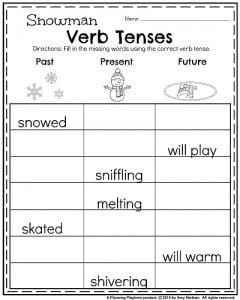 Verbs Worksheet 1st Grade