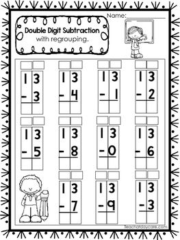 Double Digit Subtraction With Regrouping Worksheets Pdf