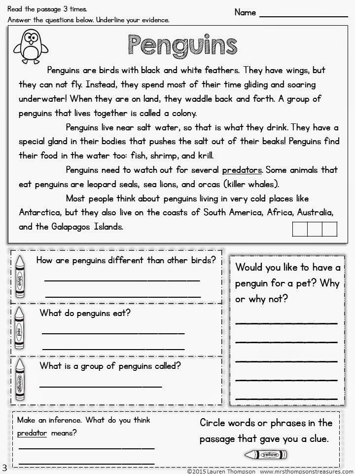 2nd Grade Worksheets Reading