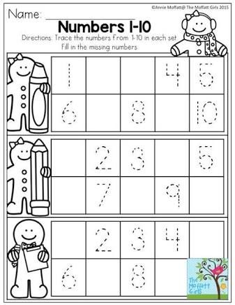 Number Worksheets For Kindergarten Pdf