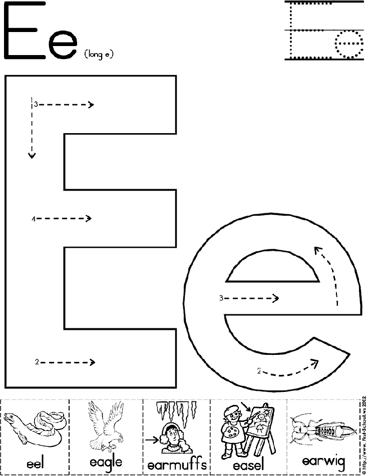 Letter E Worksheets