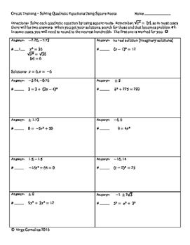 Solving Square Root Equations Worksheet With Answers