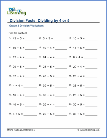 Multiplication And Division Worksheets Grade 3