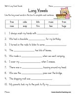 Long E Worksheets 3rd Grade