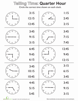 Time Worksheets Grade 2