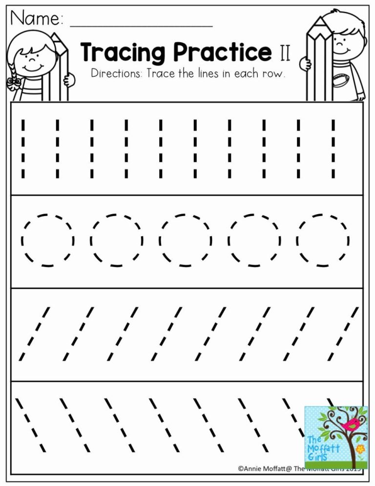 Tracing Lines Worksheets For 3 Year Olds Free