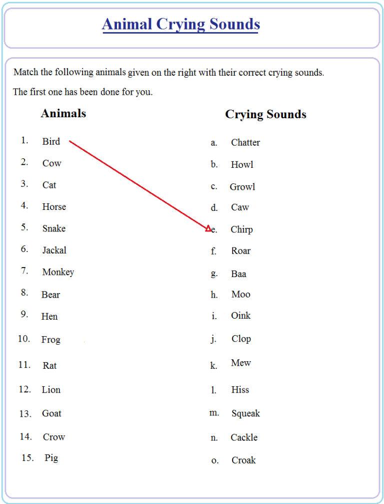 English Worksheet For Class 2 Ncert