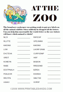 Word Scramble Worksheet