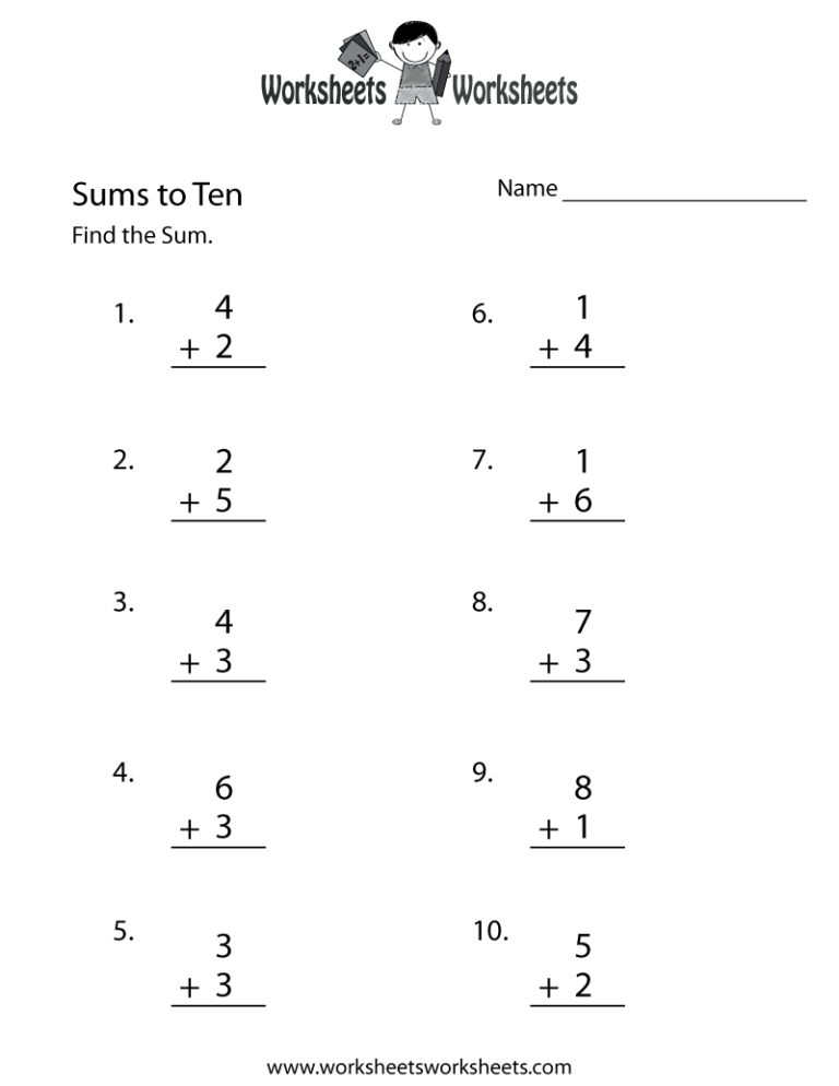 Math Addition Worksheets Free