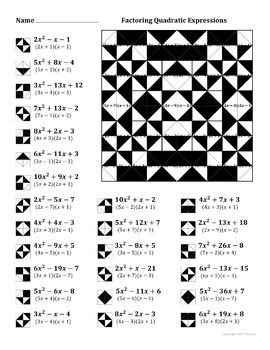 Easy Factoring Quadratic Equations Worksheet