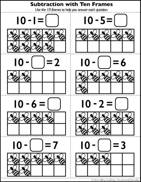 Ten Frame Printable Worksheets