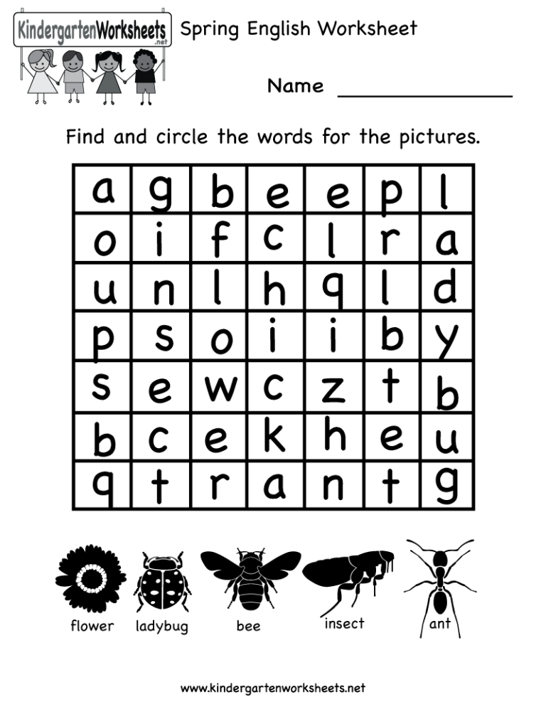 Kids Activity Sheets English