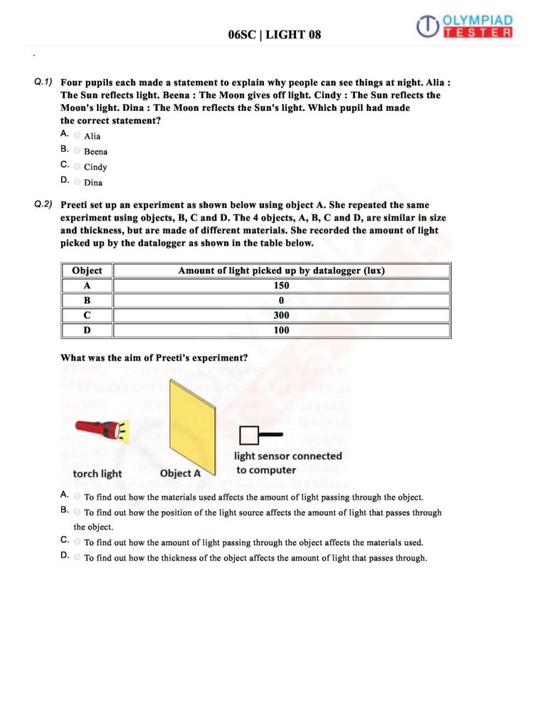 Class 6 Science Worksheets Pdf