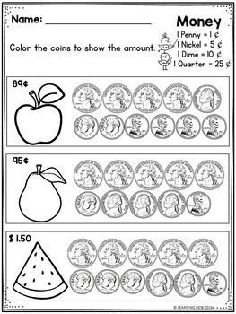 Counting Coins Worksheets 2nd Grade