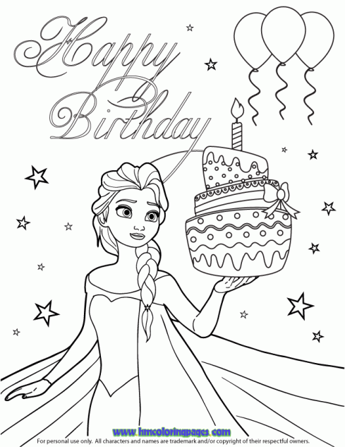 Happy Birthday Coloring Pages For Girls