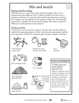 Separating Mixtures Worksheet Answer Key