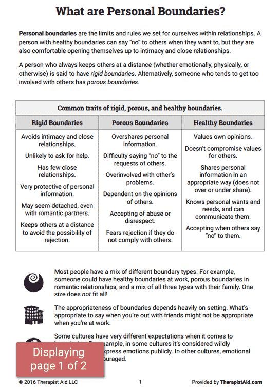 Boundaries Worksheet Therapy Pdf