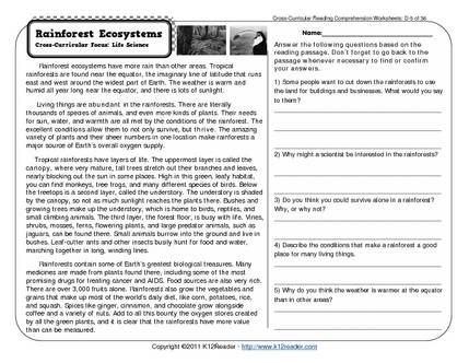 Science Reading Comprehension Worksheets 7th Grade