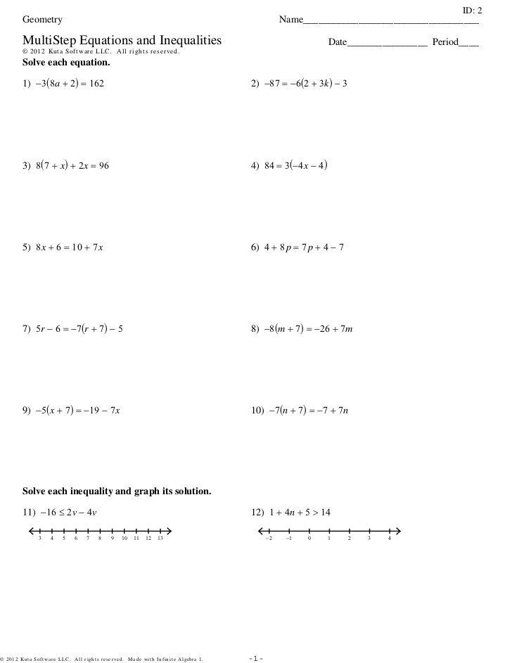 Solving Linear Equations Worksheet Kuta