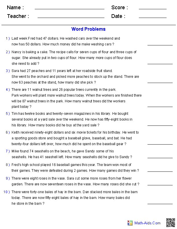 8th Grade Algebra Word Problems Worksheet