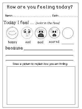 Emotions Worksheets How Do You Feel Today Worksheet