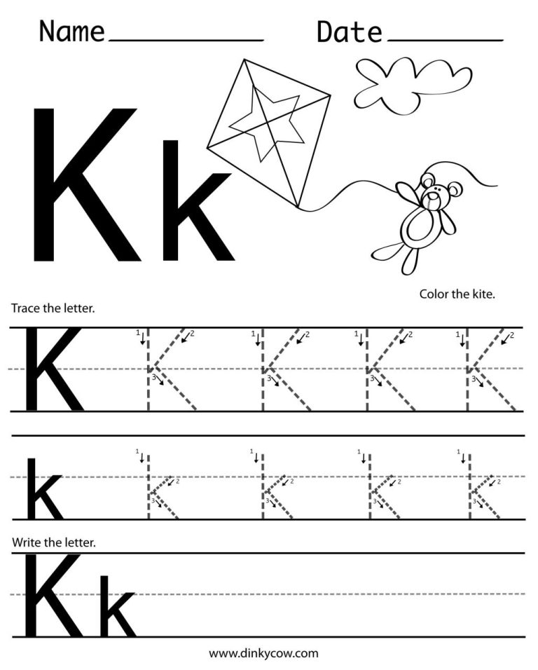 Letter K Worksheets Tracing