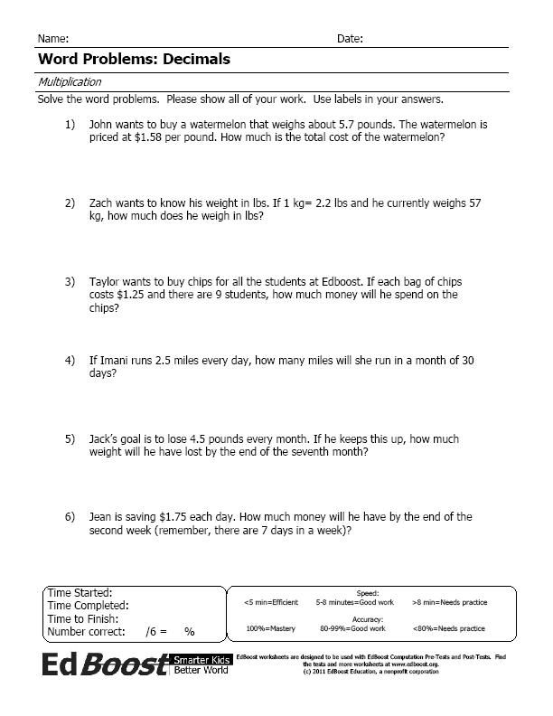 Multiplication And Division Word Problems Grade 5