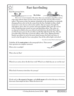 Reading Comprehension Activities For 4th Grade