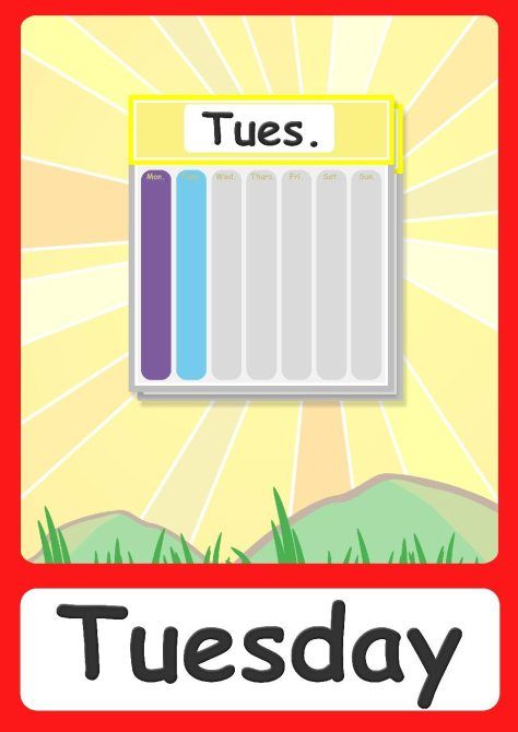 Days Of The Week Printables Flashcards