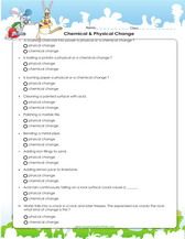 Physical And Chemical Changes Worksheet