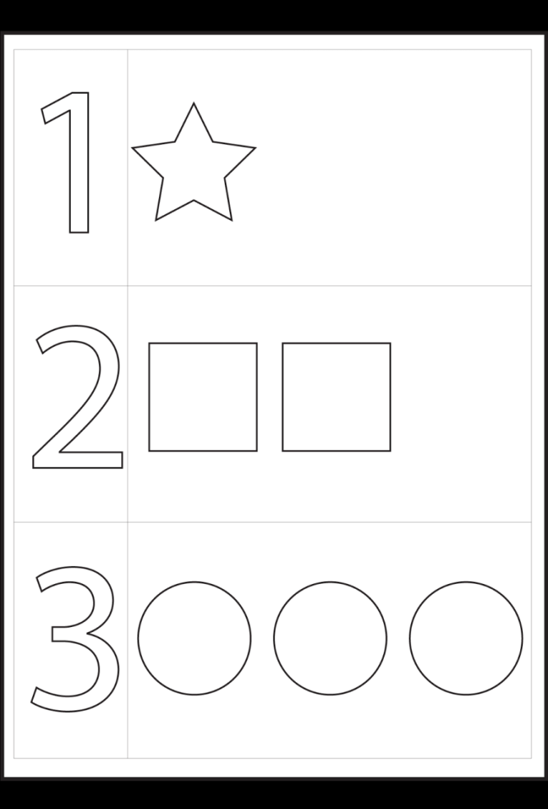 Worksheets For 3 Year Olds Numbers