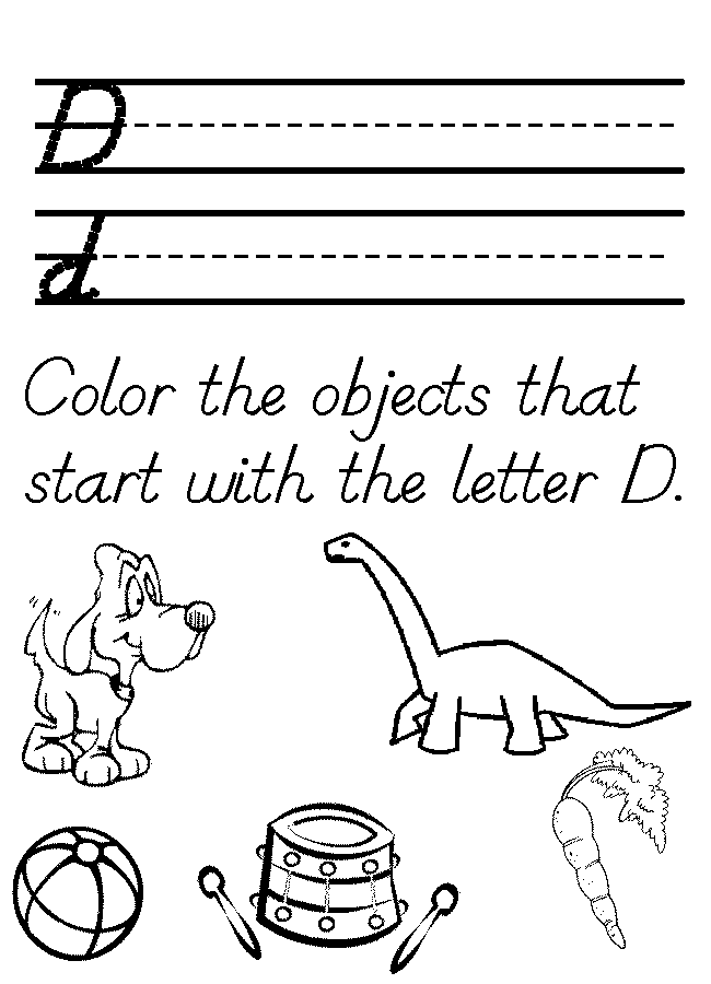 Letter D Worksheets Pre K