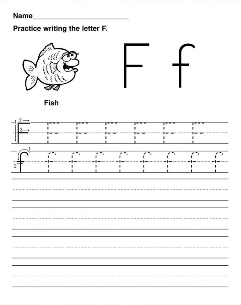 Letter F Worksheets Prek