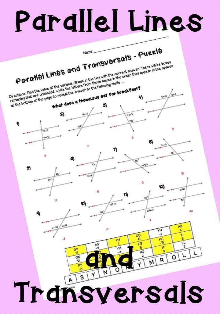 Angle Pair Relationships Worksheet Key