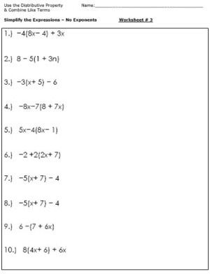 Simplifying Exponents Worksheet With Answers