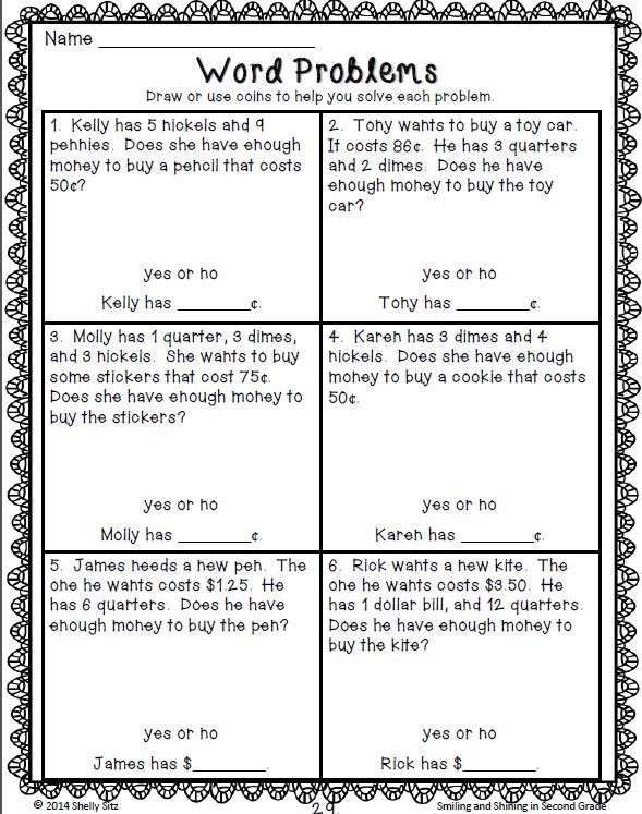 Common Core Math Sheets Word Problems