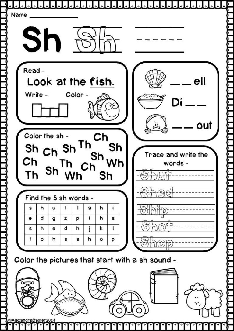 Ch And Sh Words Worksheets