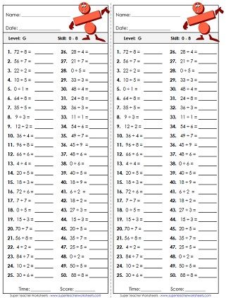 Multiplication And Division Worksheets Grade 5