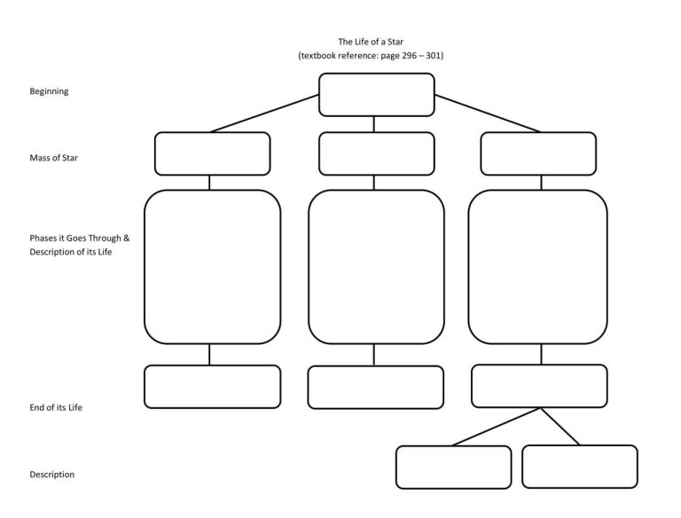 Life Cycle Of A Star Worksheet Free