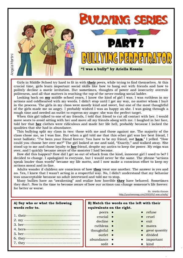 Bullying Worksheets For Grade 2