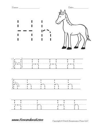 Letter H Worksheets Pdf