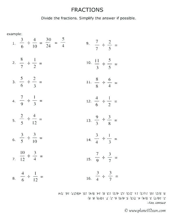 Adding Subtracting Multiplying And Dividing Fractions And Mixed Numbers Worksheet