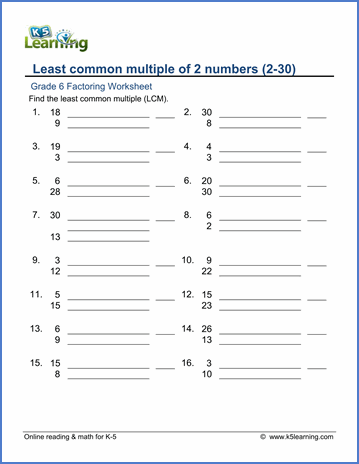 Finding The Least Common Denominator Worksheets Pdf