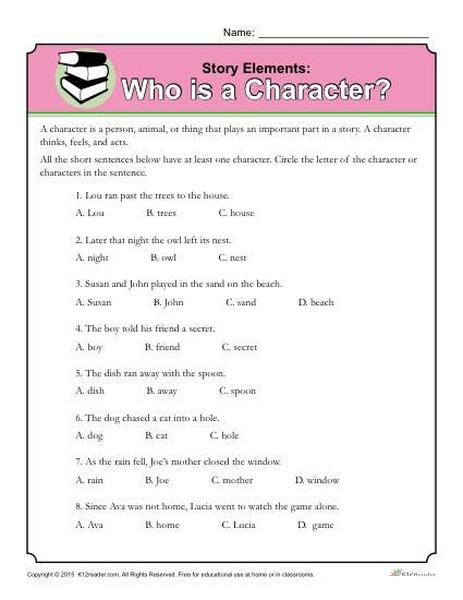 Elements Of A Story Worksheet Grade 5