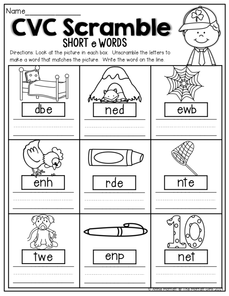 Cvc Words Worksheets